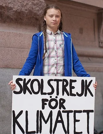 Greta Thunberg Photo by Anders Hellberg [CC BY-SA 4.0 (https://creativecommons.org/licenses/by-sa/4.0)]