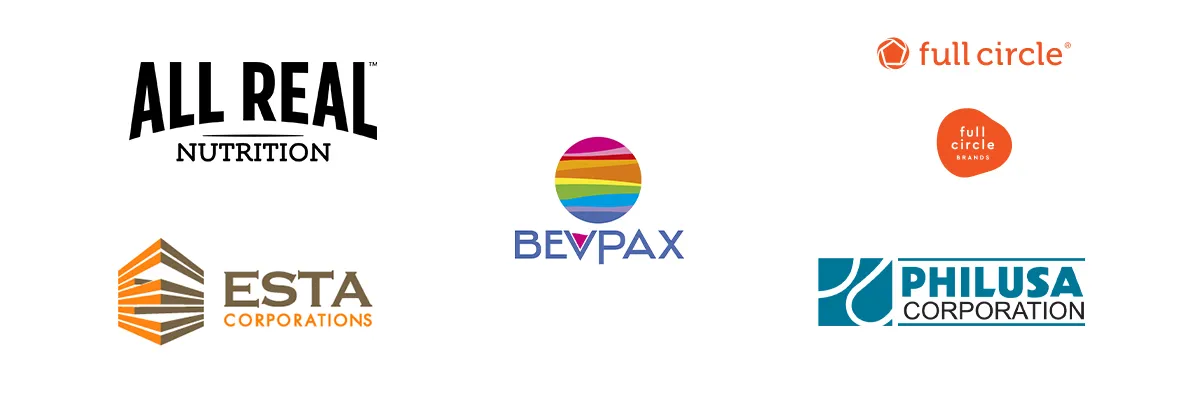 All Real Nutrition, Bevpax, Full Circle Foods, Esta Corporations, Philusa Corporation