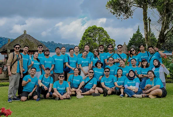 Plastic Bank Indonesia team during its end-of-year celebration in Bali in December 2022.