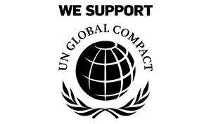 UN Global Compact logo showing support for responsible business practices