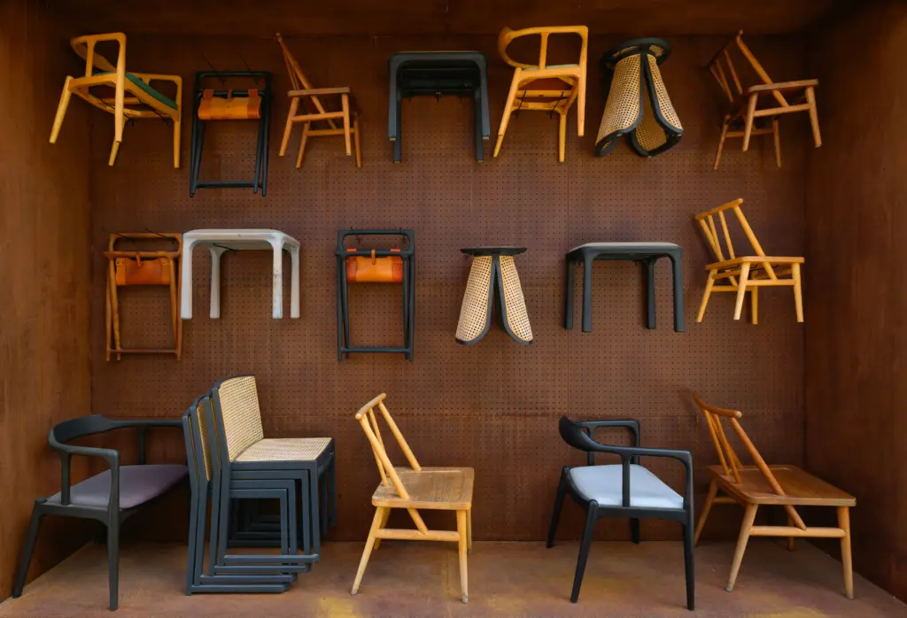 different chair designs displayed together